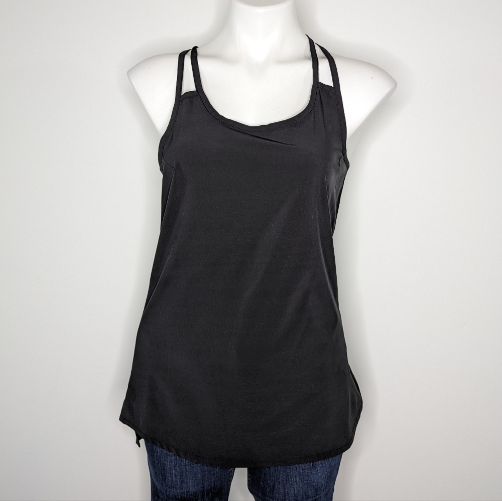 ✨3/$15 Athleta black adjustable strap exercise workout tank S
